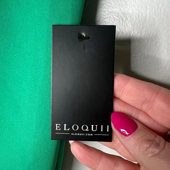 NWT Eloquii Women's Green Pencil Skirt Size 18 Stretch Slit Back Wicked Career - Picture 8 of 11